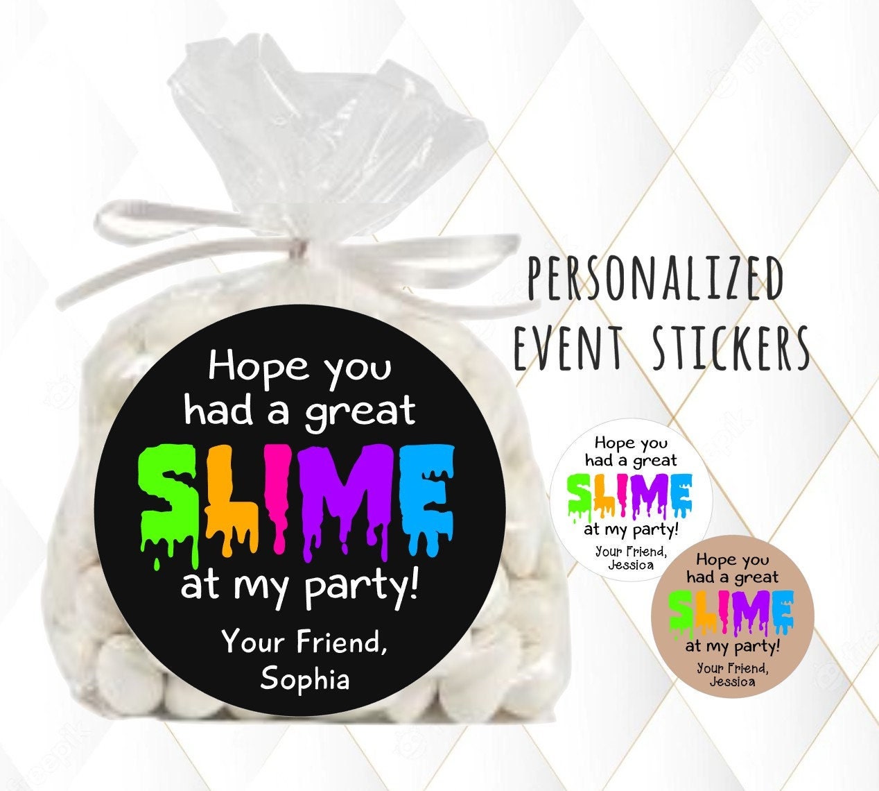 Personalised Slime Birthday Party Supplies