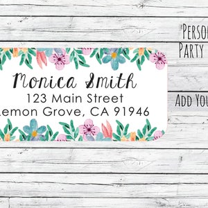 Return Address Labels Stickers Floral Return Address Labels, Cute Address Labels, Flowers Return Address Labels, Floral Address Labels