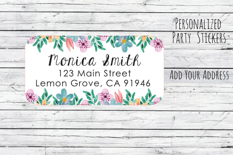 Return address labels stickers floral return address labels etsy