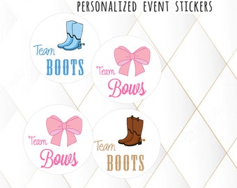 Team Boots oder Team Bögen Gender Reveal Party Stickers Team Boy, Team Girl, Babypartyabstimmung, Favor Tags, Etiketten, Hershey Kiss