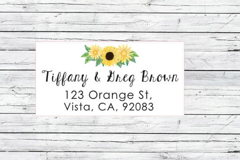 Sunflower return address labels, cute address labels, flowers return address labels, floral address labels, shipping labels , mailing label image 1