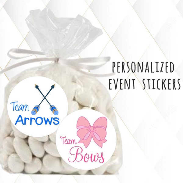 Gender Reveal Party Stickers, Team Arrows or Team Bows Team Boy, Team Girl, Baby Shower Voting, Favor Tags, Labels, Hershey Kiss