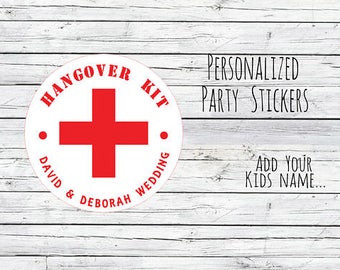 Personalized Hangover Kit , Wedding Stickers, Favor Tags, Labels, Thanks for Coming,Wedding Labels, Wedding Favour Stickers, Wedding Ideas