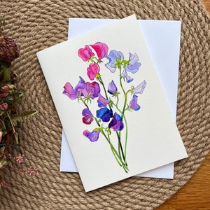 Biglietto Sweet as Peas di Ginny Boom, biglietto stampato professionalmente con stampa giclée. Adatto per compleanni o per la maggior parte delle occasioni. Interno vuoto.