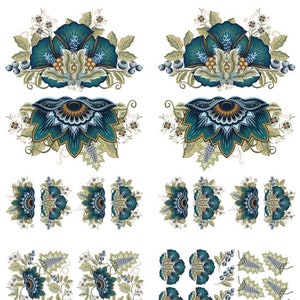 EMBROIDERED LOTUS Dixie Belle Paint Belles & Whistles rub on TRANSFER, Decal, Fast Shipping