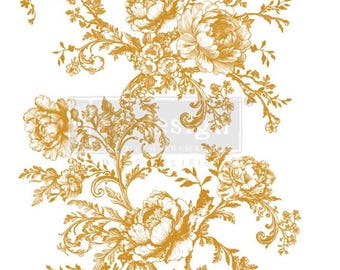 EGLANTINE ELEGANCE Kacha rub on Decor TRANSFER Gold transfer Redesign with Prima