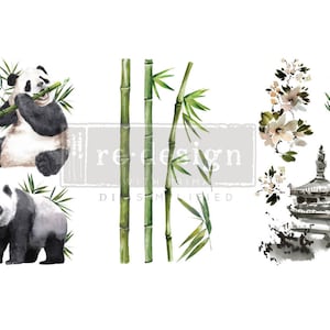 PANDA SWEET Rub On Decor TRANSFER by Redesign with Prima, fast shipping