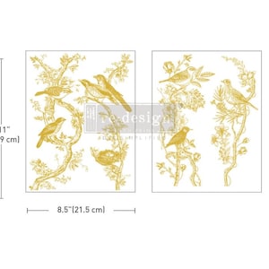GOLDEN SERENADE KACHA Gold Foil Middy Rub on Transfer Redesign with Prima
