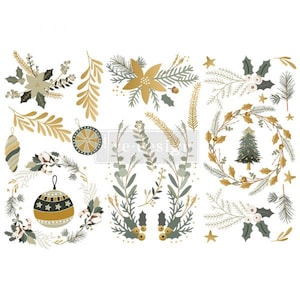HOLIDAY SPIRIT TRANSFER, Redesign with Prima Decor Transfer, Christmas transfers, small transfers