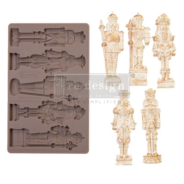 WOODEN NUTCRACKER Decor MOULDS Redesign with Prima Fast Shipping