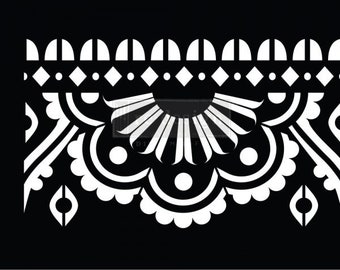 MENDHI BORDER Stick and Style Stencil by Redesign with Prima, CeCe Restyled, Fast Shipping!