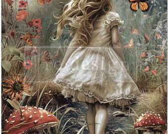 DREAMLIKE TRAILS A1 DECOUPAGE Fiber Alice Redesign with Prima Fiber Paper