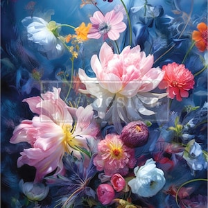 ENCHANTED GARDEN A1 DECOUPAGE Fiber Redesign with Prima, Fast Shipping