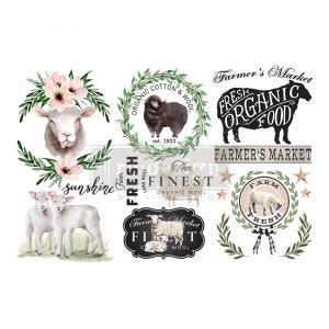 SWEET LAMB Small Rub On Decor Transfer, furniture decal, by Redesign with Prima