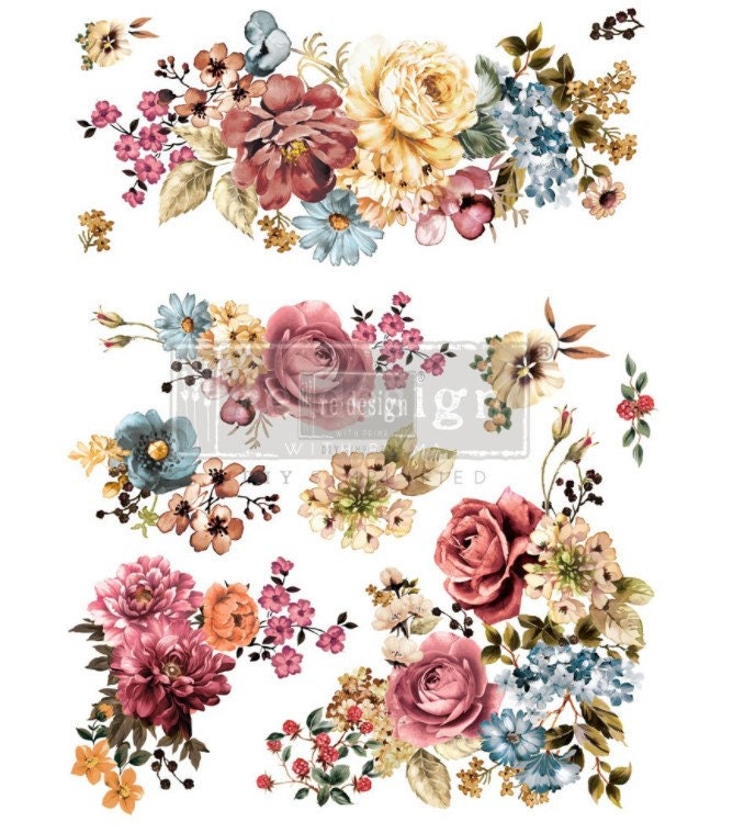 IOD Flora Parisiensis Furniture Transfer Iron Orchid Designs Floral Rose  Press on Image Decal 
