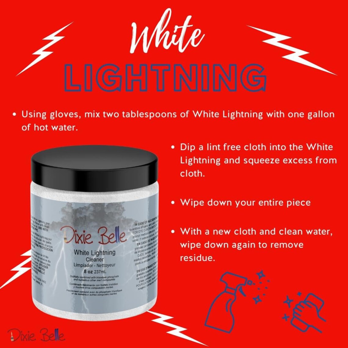 White Lightning Dixie Belle Paint Cleaner Deglosser Etsy