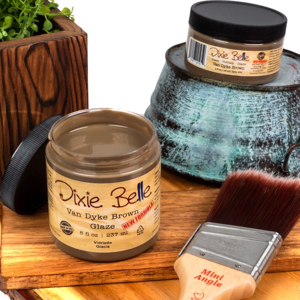 VAN DYKE BROWN Glaze, by Dixie Belle Paint, Fast Shipping