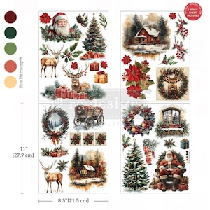 YULETIDE NOSTALGIA Middy TRANSFER Redesign with Prima holiday rub on transfer decals