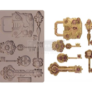 MECHANICAL LOCK & KEYS Decor Mould, Redesign with Prima, Fast Shipping