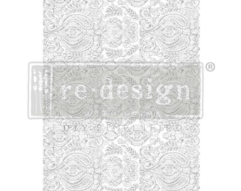 WHITE ENGRAVING Rub on Decor Transfer Decal Redesign with Prima Fast Shipping