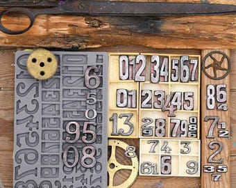 LETTERPRESS NUMBERS Finnabair Decor Mould Redesign with Prima silione mould