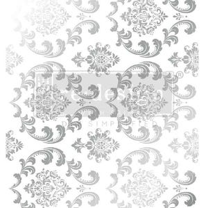 SILVER HOUSE of DAMASK Kacha Foil Transfer Redesign with Prima rub on transfer