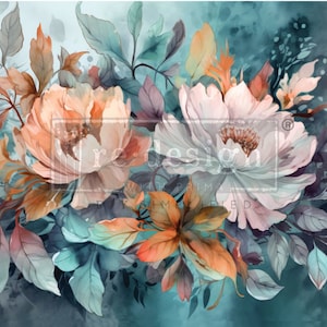FLORAL DREAM A1 DECOUPAGE Fiber Redesign with Prima Fast Shipping