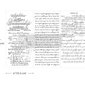 May include: Black and white image of a vintage style printable sheet with text in French and English. The text includes the words "Appleton's Standard System of Penmanship" and "American Book Company". The sheet measures 12 inches by 6 inches.