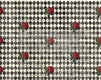 QUEEN'S COURT of ROSES Décoration de découpage en papier de soie, refonte du papier avec Prima