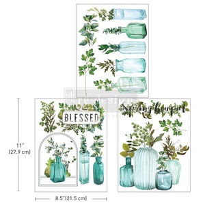 VINTAGE GREENHOUSE Middy Decor Transfer, Redesign with Prima, Rub on transfer, decal, fast shipping