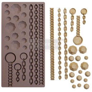 GEMS & CHAINS CECE Restyled Decor Mould, Redesign with Prima, Fast Shipping