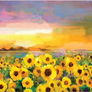 SUNFLOWER SUNSET A1 Rice Decoupage PAPER Dixie Belle Paint Belles and Whistles