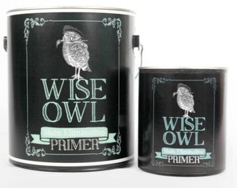Wise Owl Paint STAIN ELIMINATING PRIMER Gray, Dark Gray, Clear, White, Fast Free Shipping