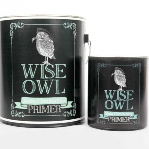 Wise Owl Paint STAIN ELIMINATING PRIMER Gray, Dark Gray, Clear, White, Fast Free Shipping