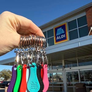 Aldi Quarter Holder Keychain – 3D Printed Shopping Cart Token | Reusable Coin for Carts