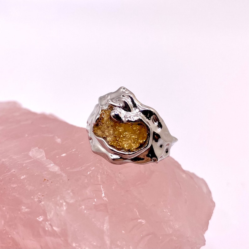 Gold-plated Jewelry Irregular Bumpy Tin Foil Pattern Adjustable Opening Rings Gold-plated Jewelry Irregular Bumpy Tin Foil Pattern Adjustable Opening Rings