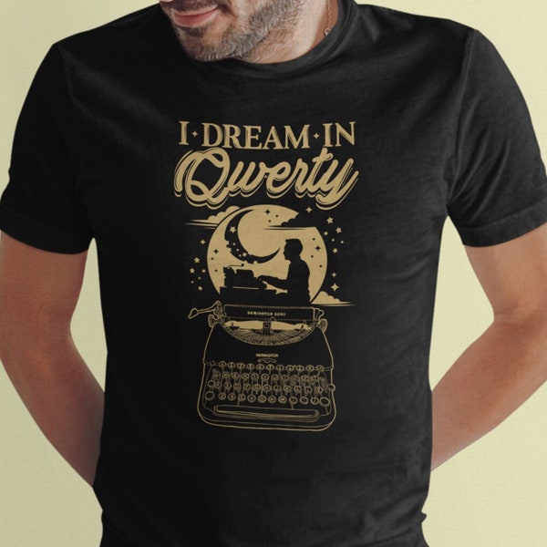 Typewriter Shirt, I Dream In Qwerty T Shirt, Type Writer Keys Tshirt, Gifts For Writers, Novelist T-Shirt