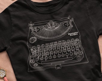 Remington Portable Typewriter Shirt, Old Typewriter Tshirt, Minimalist Graphic Tee, Typewriter Print, Writer Gifts, Novelist T-Shirt