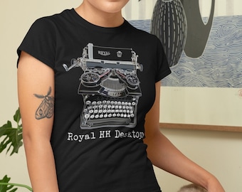 Koszulka z nadrukiem Vintage Typewriter: Royal HH Desktop Graphic Tee