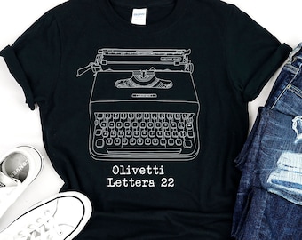Koszulka Olivetti Lettera 22: Koszulka z grafiką w stylu vintage z maszyną do pisania