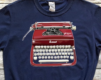 Koszulka z grafiką Vintage Typewriter – prezent dla pisarzy