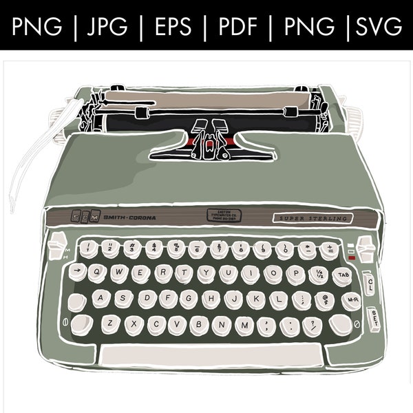 1967 Smith Corona + Typewriter Instant Digital Download PNG - SVG - PDF