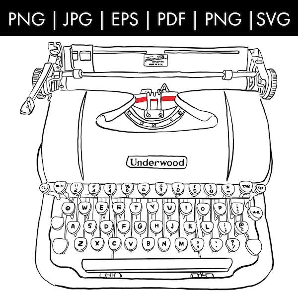 1954 Underwood Champion Finger Flite + Typewriter Instant Digital Download PNG - SVG - PDF