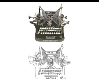 Oliver 5 + Typewriter Instant Digital Download PNG - SVG - PDF