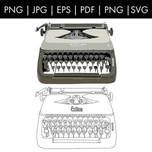 Erika Model 12 + Typewriter Instant Digital Download PNG - SVG - PDF