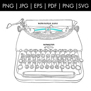 Remington Rand Deluxe + Máquina de escribir Descarga digital instantánea PNG - SVG - PDF