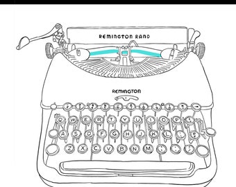 Remington Rand Deluxe + Maszyna do pisania Natychmiastowe pobieranie cyfrowe PNG - SVG - PDF