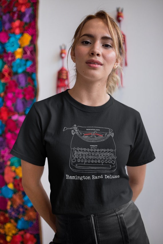black graphic tee with red writing