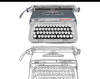 1964 Smith Corona Classic 12 + Maszyna do pisania Natychmiastowe pobieranie cyfrowe PNG - SVG - PDF