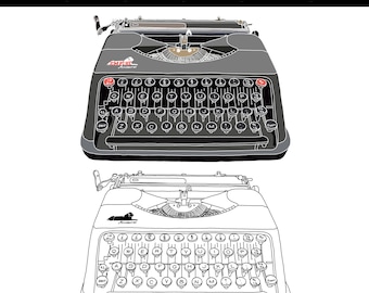 Maszyna do pisania 1953 Empire Aristocrat + Natychmiastowe pobieranie cyfrowe PNG - SVG - PDF